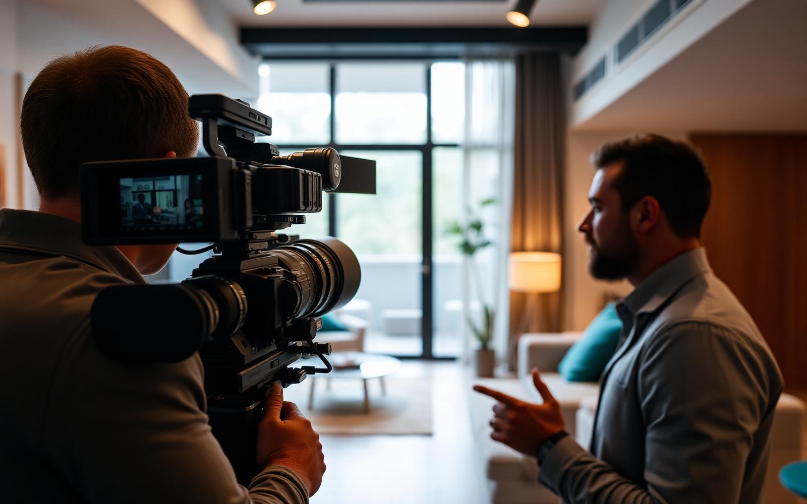 Equipe da Preâmbulo Films gravando conteúdo profissional no local do cliente